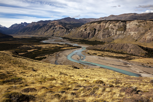 Landscape with river near El Chalten, Patagonia, Argentina
