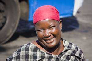 Mama Africa with red headscarf, Botswana