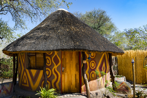 Colorful African hut, Botswana
