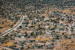 Maun from above, Botswana