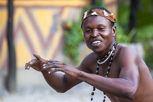 African dancer, laughing, Botswana