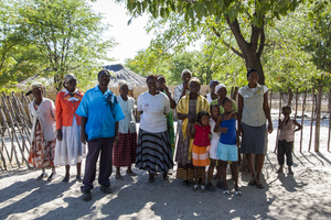 Group Menschan at the edge of the village, Botswana