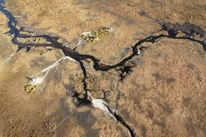 Branched Okavango Delta from above, Botswana