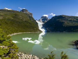 Serrano Gletscher und Gletschersee, Puerto Natales, Patagonien, Chile