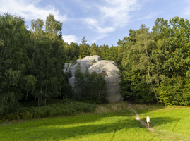 Großen Felsen im Wald, Elefantensteine, Lausitzer Gebirge, Tschechien