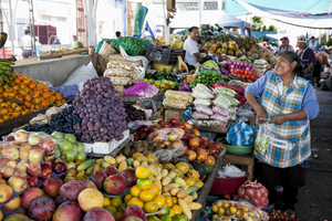 Obst und Gemüse Markt in Calderón, Ecuador