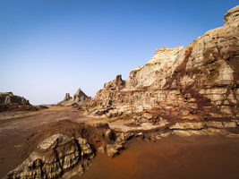 Mountains in geothermal area Dallol, Danakil Depression, Ethiopia, Africa