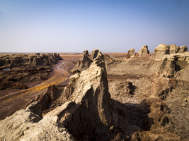 Mountains in geothermal area Dallol, Danakil Depression, Ethiopia, Africa