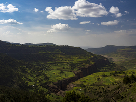 Mountain landscape with terraces near Mekele, Ethiopia , Africa