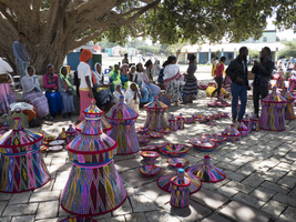 Colorful basket market, Ethiopia, Africa