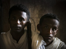 Junge Priesterschüler in Kloster Ura Kidane Mehret, Äthiopien, Afrika
