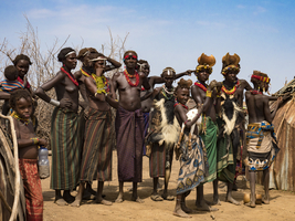 Women in a Dassanech village, Ethiopia, Africa