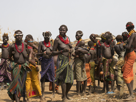Women in a Dassanech village, Ethiopia, Africa