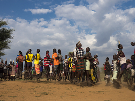Traditional Evangadi dance, Hamar tribe, Omo region, Ethiopia, Africa
