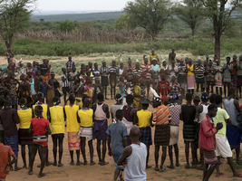 Meetings and gathering, Hamar tribe fairground, Omo region, Ethiopia, Africa