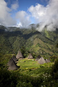 The old village of Wae Rebo in the mountains, Flores, Indonesia