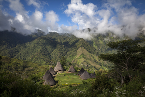 The old village of Wae Rebo in the mountains, Flores, Indonesia