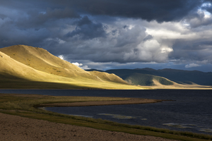 Landscape in the light at Terkhiin Tsagaan Lake, Mongolia