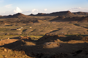 Brown landscape with hills in Central Gobi, Mongolia