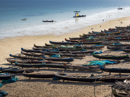 Lots of small boats, Ambolomailaka beach, Madagascar
