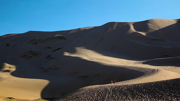 Hongor dunes, blue sky, Gobi, Mongolia