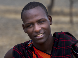 Young Maasai man, portrait, Tanzania