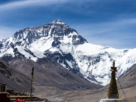 Mt. Everest, Blick von Rongbuk-Kloster auf Gipfel, Tibet, China
