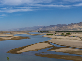 Yarlung Tsangpo Fluss in Mäandern, Brahmaputra, Hochland von Tibet, China