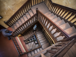 b Old spiral staircase, Mizingani Seafront Hotel, Stone Town, Zanzibar, Tanzania