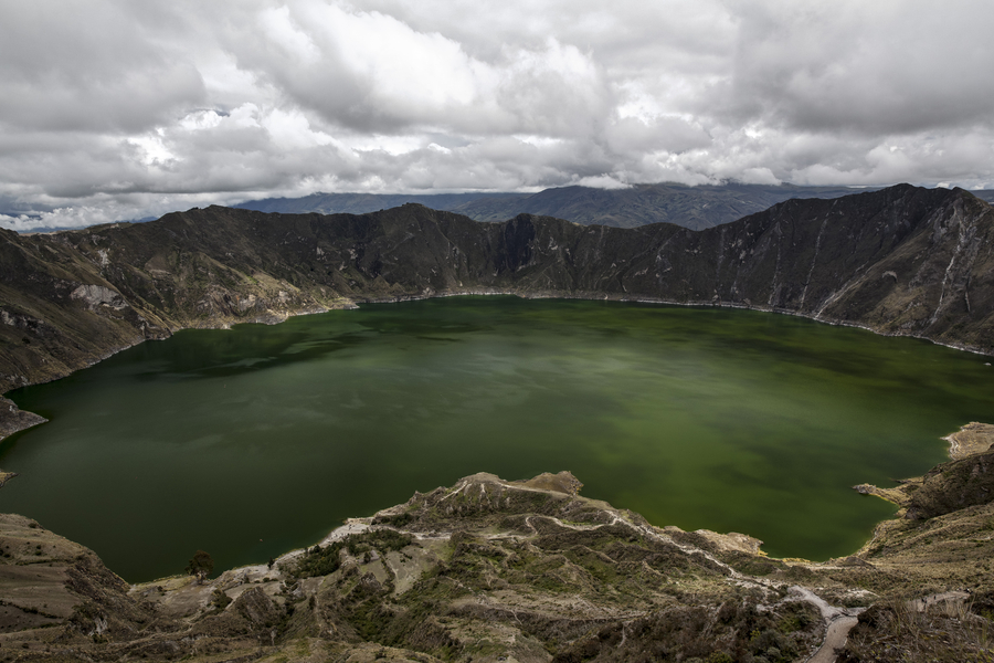 Quilotoa Lagune, Vulkankrater, Kratersee, Ecuador