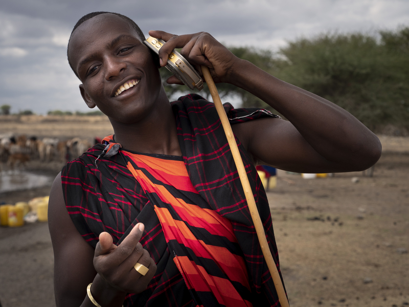 Young Maasai, portrait, laughing, Tanzania